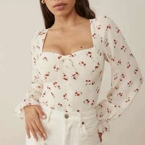 Reformation Chase Cherry Top Size 6